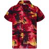 King Kameha Funky Hawaiiaans Overhemd, Hawaii-Overhemd, Korte Mouw, Surf, Rood, 4XL