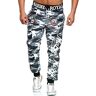 L.gonline Jogginghose Herren lang   Trainingshose Baumwolle   Sporthose mit Bündchen   enger Beinabschluss   Marine 5258 (3XL, Grau/Camo)