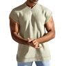 Generic Mode Mouwloze Tanktops voor Mannen 2024 Tops Heren V-hals Effen Kleur Casual Fit Tank Top Mouwloos Mouwloos T-shirt Shirts, Kaki, M