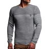 Karl´s People Karl's People gebreide herentrui met ronde hals en logopatch   Heren wintertrui   stijlvolle heren gebreide trui   Warme herentrui grof gebreid  Basic sweater met lange mouwen voor heren K-114