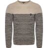 Karl´s People Karl's People gebreide herentrui met ronde hals en logopatch   Heren wintertrui   stijlvolle heren gebreide trui   Warme herentrui grof gebreid  Basic sweater met lange mouwen voor heren K-114