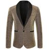 BIISDOST Herenjas voor herfst en winter, casual blazer, regular fit, lange mouwen, vrije tijd, blazerjack, colbert, colbert, colbert, vrijetijdspak, sportjas, zomercolbert, goud, M