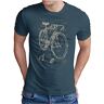 OM3 ® Fiets T-shirt met onderdeelnamen   heren   Bicycle Bike Parts wielrennen   S 5XL, denim, L