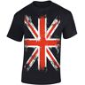 Baddery England T-shirt heren Union Jack Verenigd Koninkrijk vlag T-shirt heren UK Great Britain shirt, zwart, M