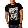 MAKAYA Vintage muziek t-shirt met gitaar GLASTONBURY zwart heren M