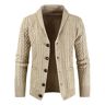 PRJN Heren vest knoop voorkant mode trui mannen gebreid vest klassieke knoop V-hals gebreide vesten plus size vesten met zakken heren wollen vest trui sweatshirt heren vest vest, D-beige, XL