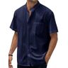 MANYMANY Heren Button Down Beach Casual Shirt Korte Mouw Cubaanse Henley Shirt Casual Zomer Cubaanse Strand Shirts, 21, 3XL