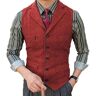 VIVICOLOR Heren formele V-hals Tweed vesten Business Casual Jurk Pak Vest Revers Wolmix Vesten voor Bruiloft, 65, 5XL