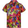 V.H.O. Funky hawaïhemd voor heren, korte mouwen, borstzak, met hawaïprint, jungle, dieren, bloemen, Jungle Pink, S