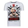 Local Fanatic Conor notorious warrior rhinestone t-shirt Wit 2X-Large Male