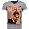 Local Fanatic Malcolm x t-shirt Grijs 2X-Large Male