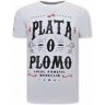 Local Fanatic Narcos plata o plomo t-shirt Wit Large Male