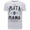 Local Fanatic Narcos plata o plomo t-shirt Wit Extra Large Male