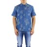 Olaf Hussein Heren olaf aop denim ss shirt Blauw Medium Male