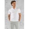 Koll3kt Lyocell slub zip polo Wit Large Male