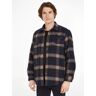 Tommy Hilfiger - Geruit Overshirt Desert Sky - M - Heren Donkerblauw Medium male