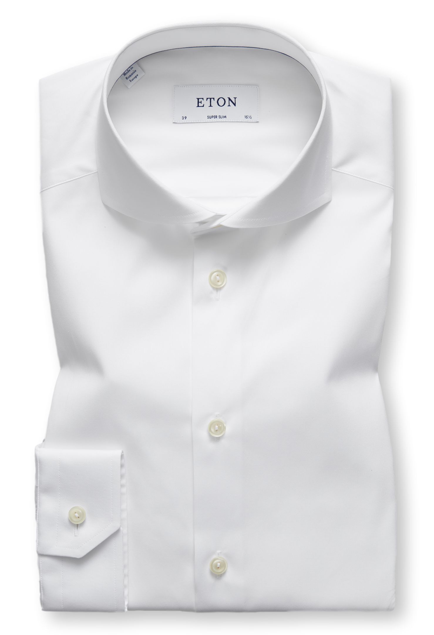 Eton Overhemd Super Slim Uni Poplin Wit / male