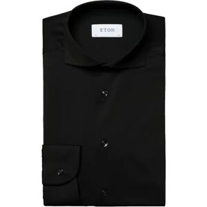 Eton Black Four-Way Stretch Shirt Skjorte Sort  male 40