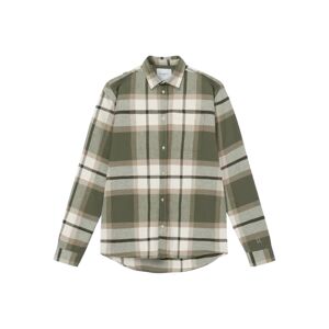 Les Deux Jeremy Flannel Shirt - Olive Night/Lead Grey S