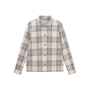 Les Deux Keanu Check Twill Shirt - Ivory/Dark Sand M