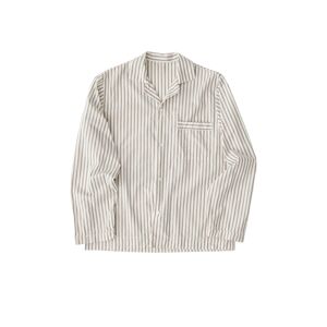 Tekla - Poplin Sleepwear Hopper Stripes, Shirt L - Pyjamaser - Brun,Hvit