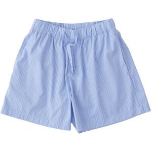 Tekla Poplin Pyjamas Shorts - Blue Pin Stripes - Xl