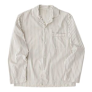 Tekla - Poplin Sleepwear Hopper Stripes, Shirt M - Pyjamaser - Brun,Hvit