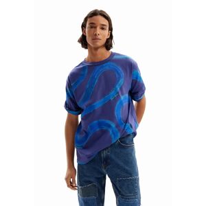Desigual Paint effect t-shirt - BLUE - XL