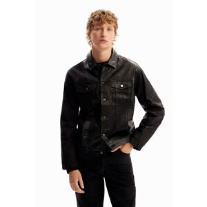 Desigual Leather trucker jacket - BLACK - XXL