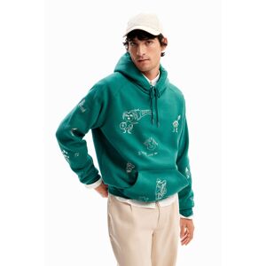 Desigual Embroidered hoodie - GREEN - L