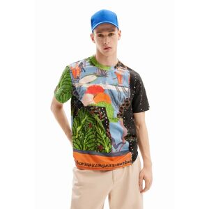 Desigual Patchwork motif T-shirt - MATERIAL FINISHES - M