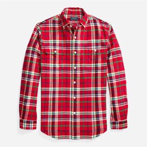 Ralph Lauren Custom Fit Long Sleeve Sport Shirt - Red/white Multi Rød S