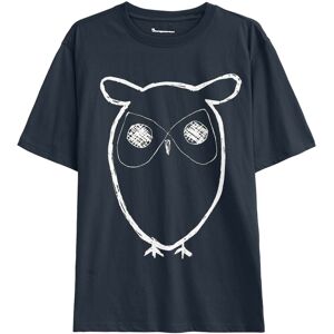 Knowledge Cotton Apparel Men's Regular Big Owl Front Print T-Shirt Total Eclipse S, Total Eclipse