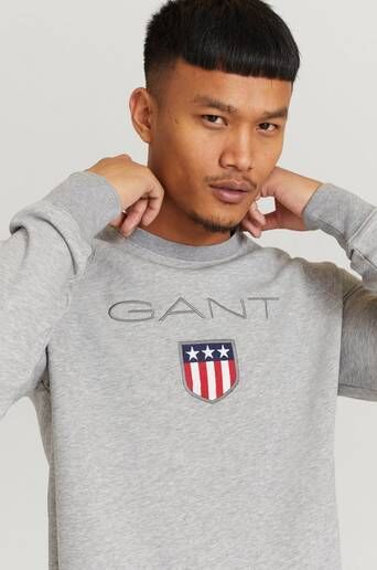 Gant Sweatshirt Gant Shield C-Neck Sweat Grå  Male Grå