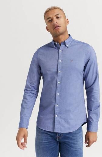 Gant Skjorte The Oxford Shirt Slim Bd Blå  Male Blå