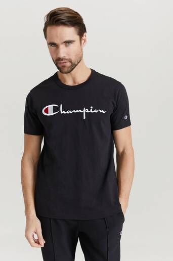 Champion Reverse Weave T-Shirt Crewneck Svart  Male Svart