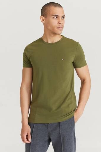 Tommy Hilfiger T-Shirt Stretch Slim Fit Tee Grønn  Male Grønn