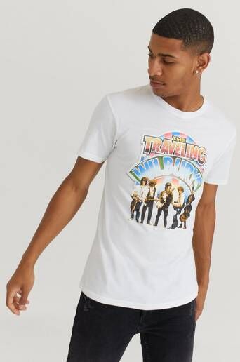 Rock Off T-Shirt Traveling Wilburys Tee Hvit  Male Hvit