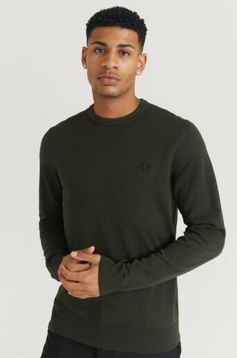 Fred Perry Strikket Genser Classic C/n Jumper Grønn  Male Grønn