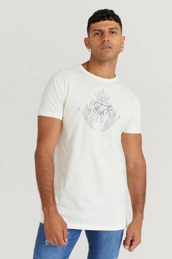 Siksilk T-Shirt S/s Fade Rhine Stone Box Tee Hvit  Male Hvit