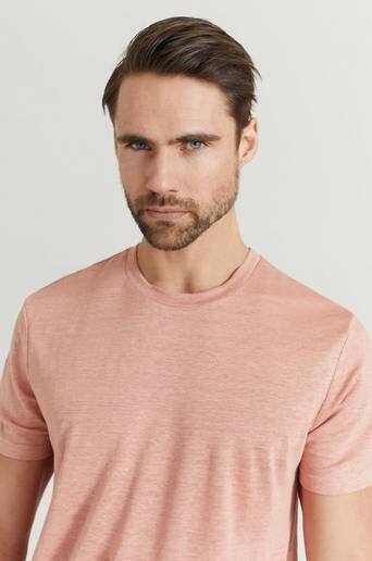 J.Lindeberg T-Shirt Coma Linen T-Shirt Rosa  Male Rosa