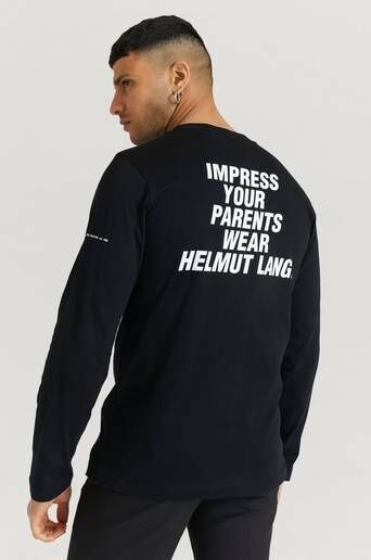 Helmut Lang Langermet T-Shirt Impress Long Sleeve Svart  Male Svart