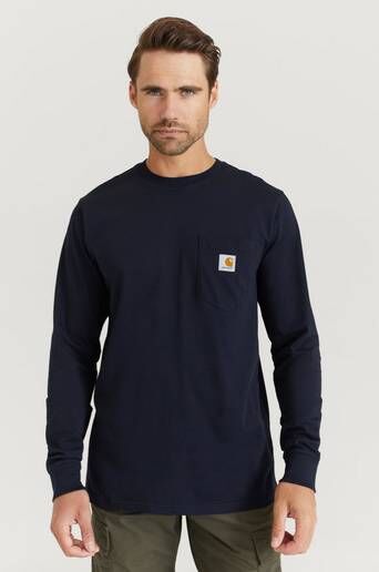 Carhartt Wip Langermet T-Shirt L/s Pocket T-Shirt Blå  Male Blå