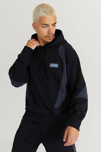 Helmut Lang Hoodie Panel Hoodie Svart  Male Svart