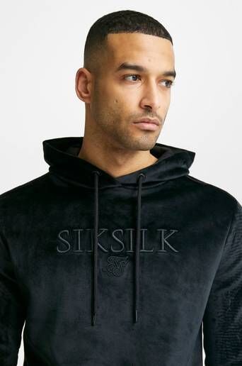 Siksilk Hoodie Opulent Panelled Overhead Hoodie Svart  Male Svart