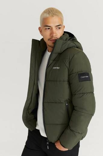 Calvin Klein Puffer Crinkle Nylon Puffa Jacket Grønn  Male Grønn