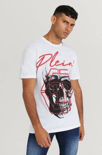 Philipp Plein T-Shirt Round Neck Ss Skull Hvit  Male Hvit