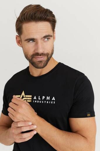 Alpha Industries T-Shirt Alpha Label T Foil Print Svart  Male Svart