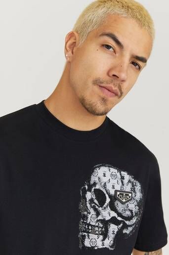 Philipp Plein T-Shirt Round Neck T-Shirt Ss Stones Svart  Male Svart