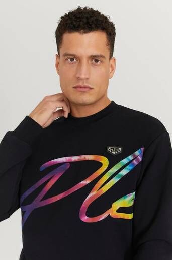 Philipp Plein Sweatshirt Ls Signature Svart  Male Svart